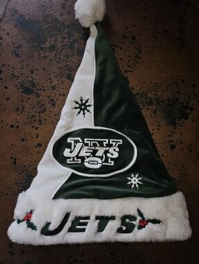 New York Jets Holiday Santa Hat - Green & White